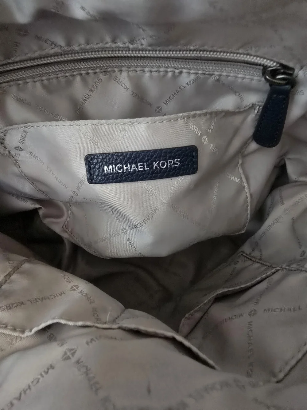 Michael Kors Dark Navy Studded Leather Satchel Adele